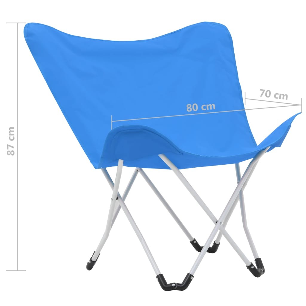 Butterfly Camping Chairs 2 pcs Foldable Blue